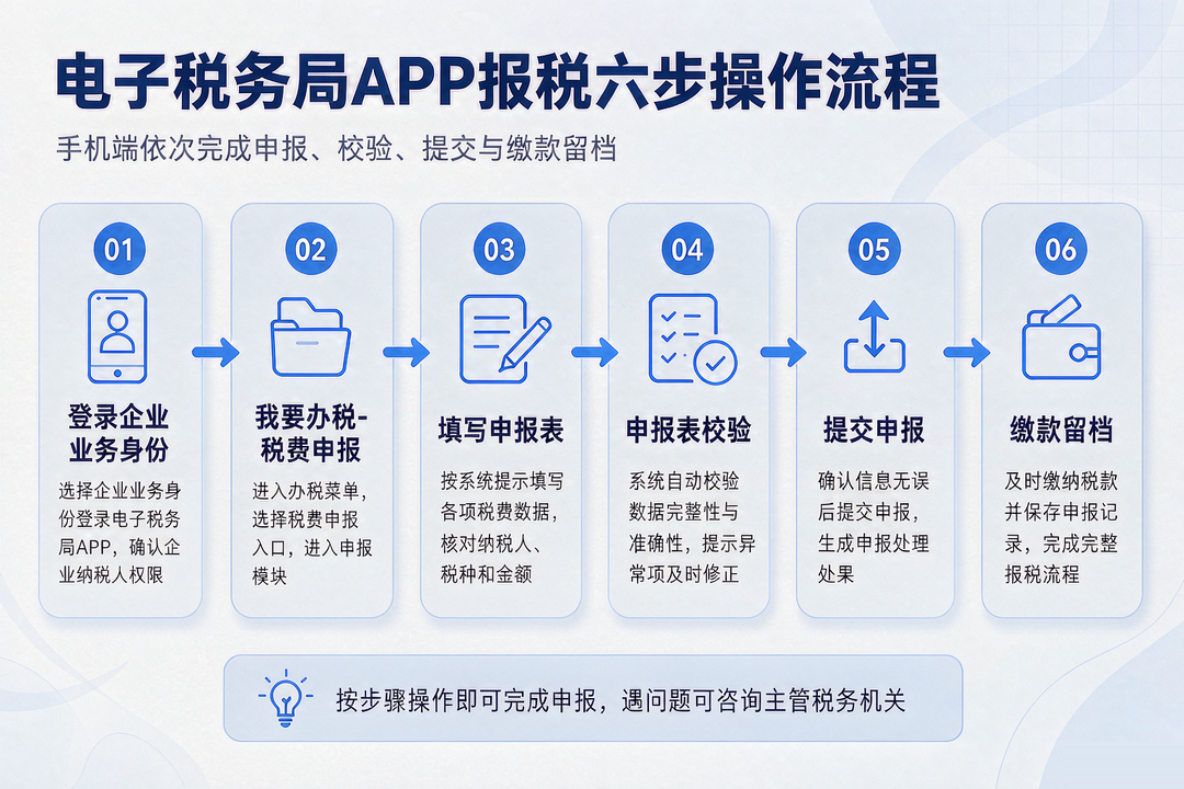 电子税务局APP申报六步操作