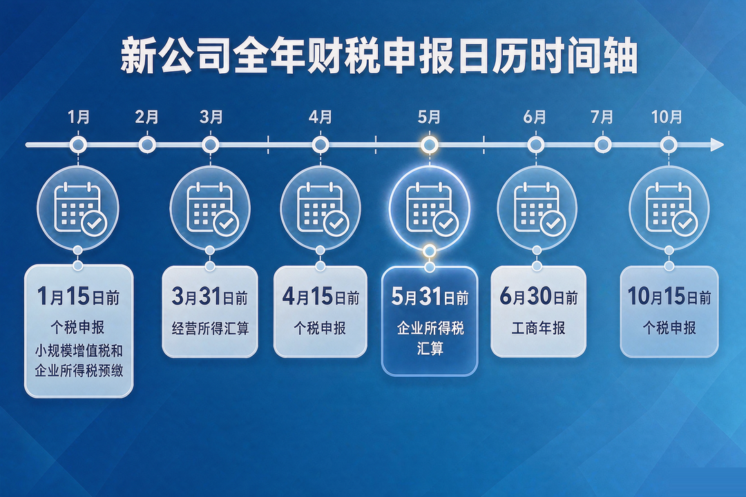 新公司财税日历:每月、每季、每年到底要做什么?(建议打印贴墙)(图1) 新公司全年申报日历一览