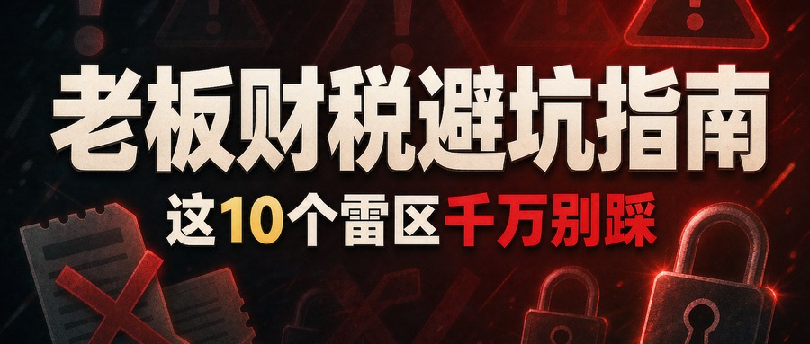 老板财税避坑指南：这10个雷区千万别踩（金税四期下）