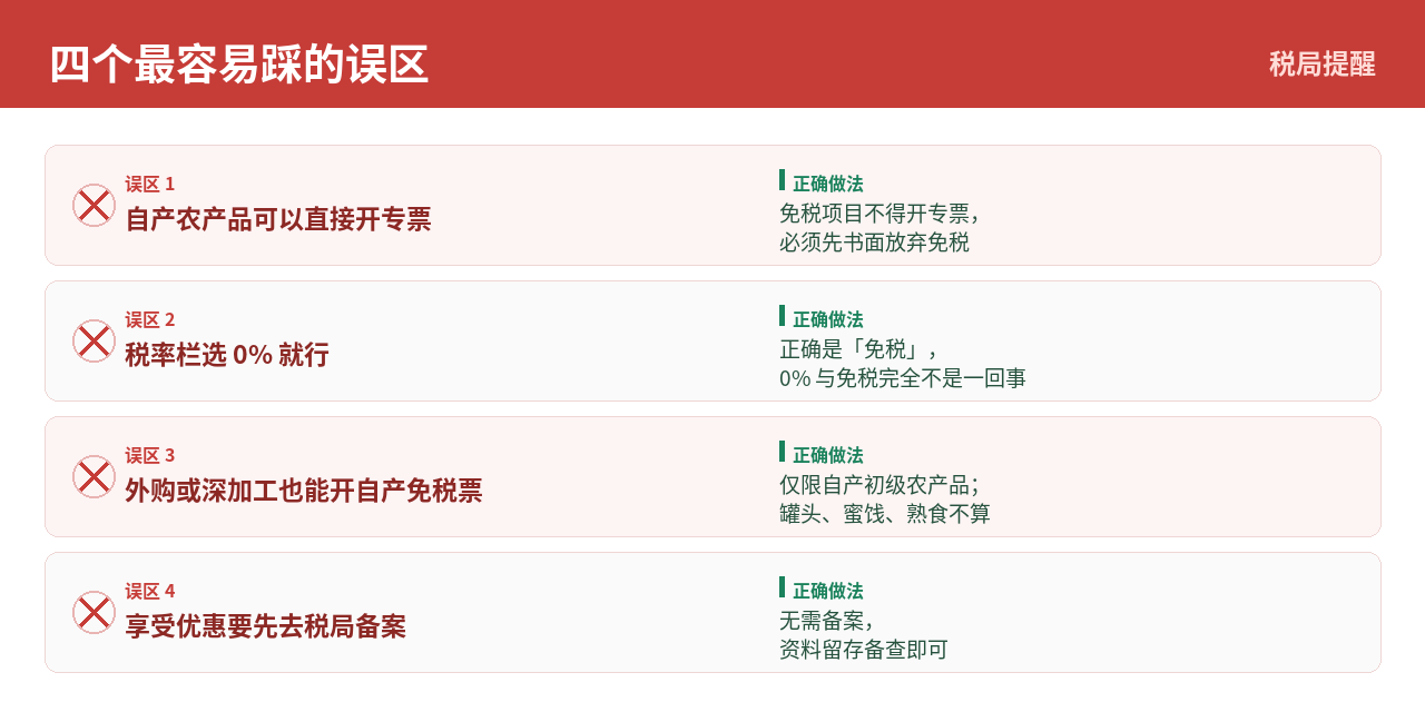 自产农产品开票四个常见误区