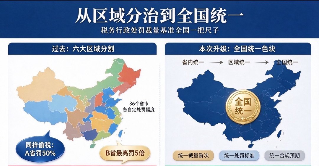 11月1日起,税务处罚全国一把尺子:9类66项、偷税分四档怎么罚(图1) 从区域分治到全国统一:税务行政处罚裁量基准全国一把尺子